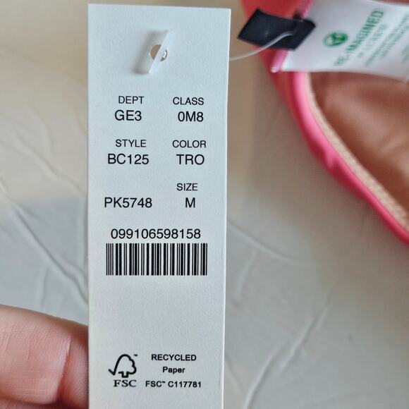 J Crew Curved Waist Cheeky Bikini Bottom Pink Women's Medium Swim Beach Pool - Picture 4 of 5